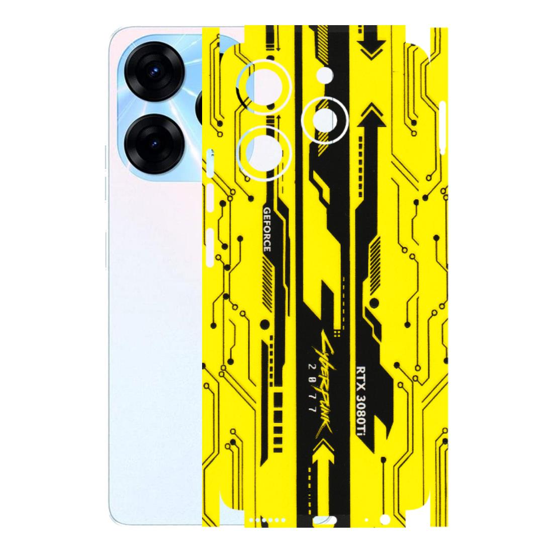 Tecno Phone Skins (All Models) - Yellow Cyberpunk - 3D Embossed Finish (L-93) Tecno Spark 10 PRO