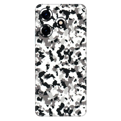 Tecno Phone Skins (All Models) - White Black Camouflage - 3D Embossed Finish (L-18) Tecno Spark 10 PRO