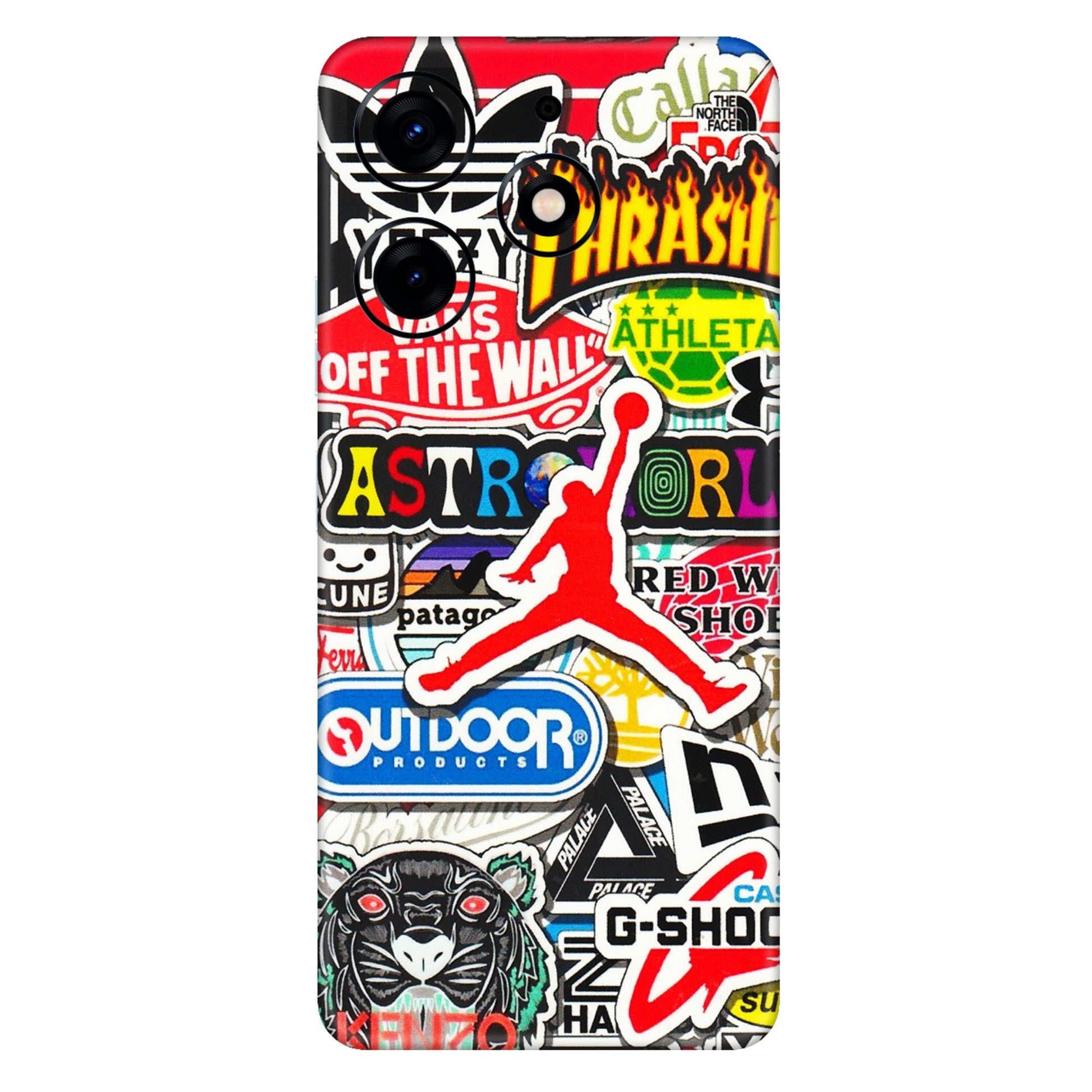 Tecno Phone Skins (All Models) - Multi Brands Sticker Graffiti - 3D Embossed Finish (L-37) Tecno Spark 10 PRO