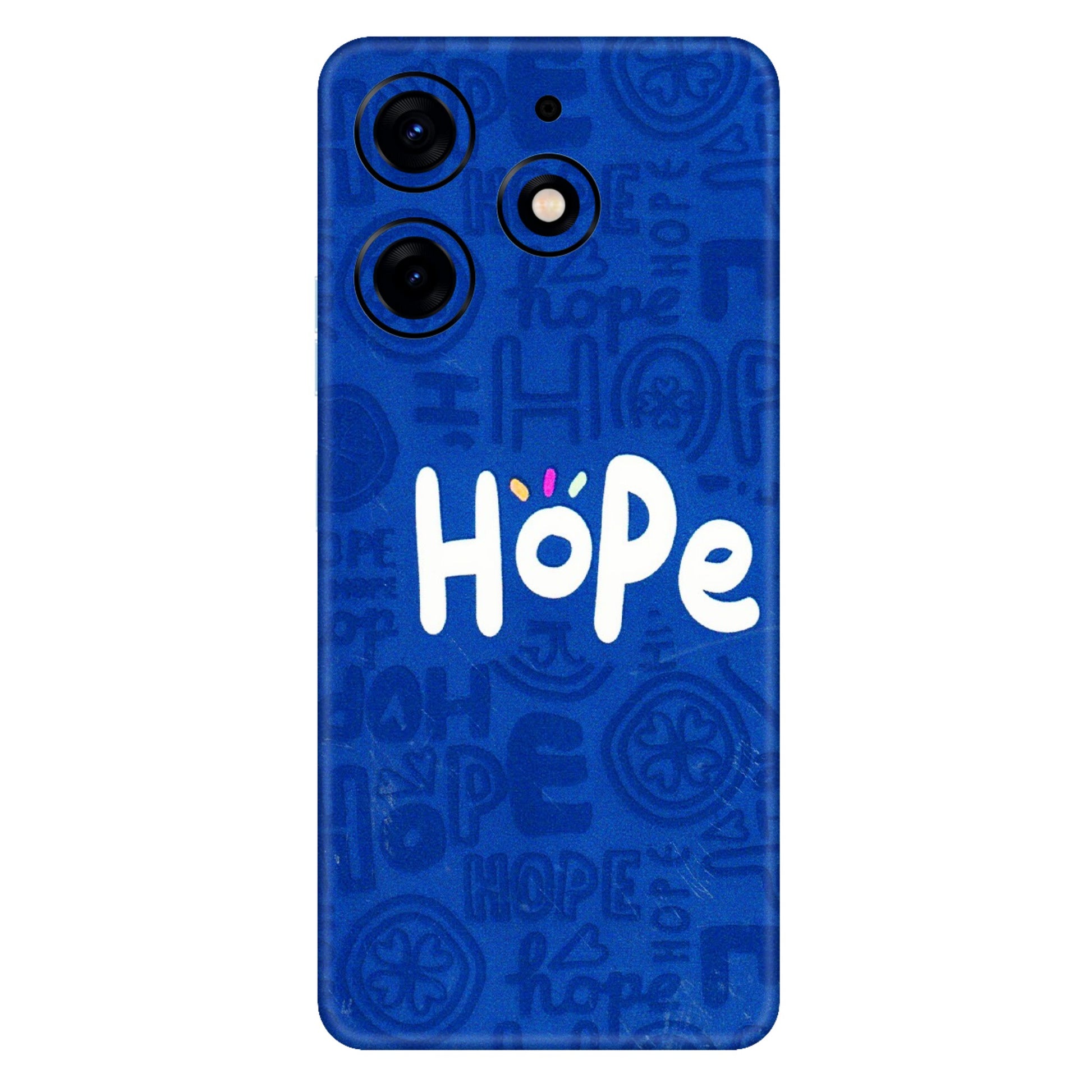 Tecno Phone Skins (All Models) - Hope Doodles Blue - 3D Embossed Finish (L-43) Tecno Spark 10 PRO