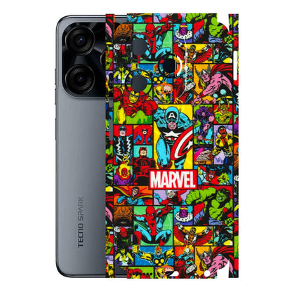 Tecno Phone Skins (All Models) - MARVELOUS Comic Characters - 3D Embossed Finish (L-129) Tecno Spark (5G) 10C