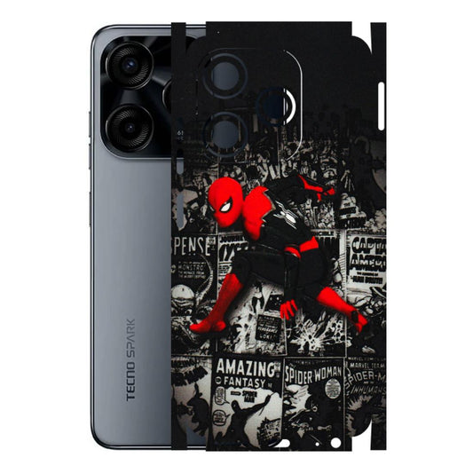 Tecno Phone Skins (All Models) - SpiderMan New - 3D Embossed Finish (L-162) Tecno Spark (5G) 10C