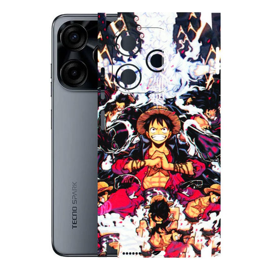 Tecno Phone Skins (All Models) - Luffy Anime Character - 3D Embossed Finish (L-203) Tecno Spark (5G) 10C