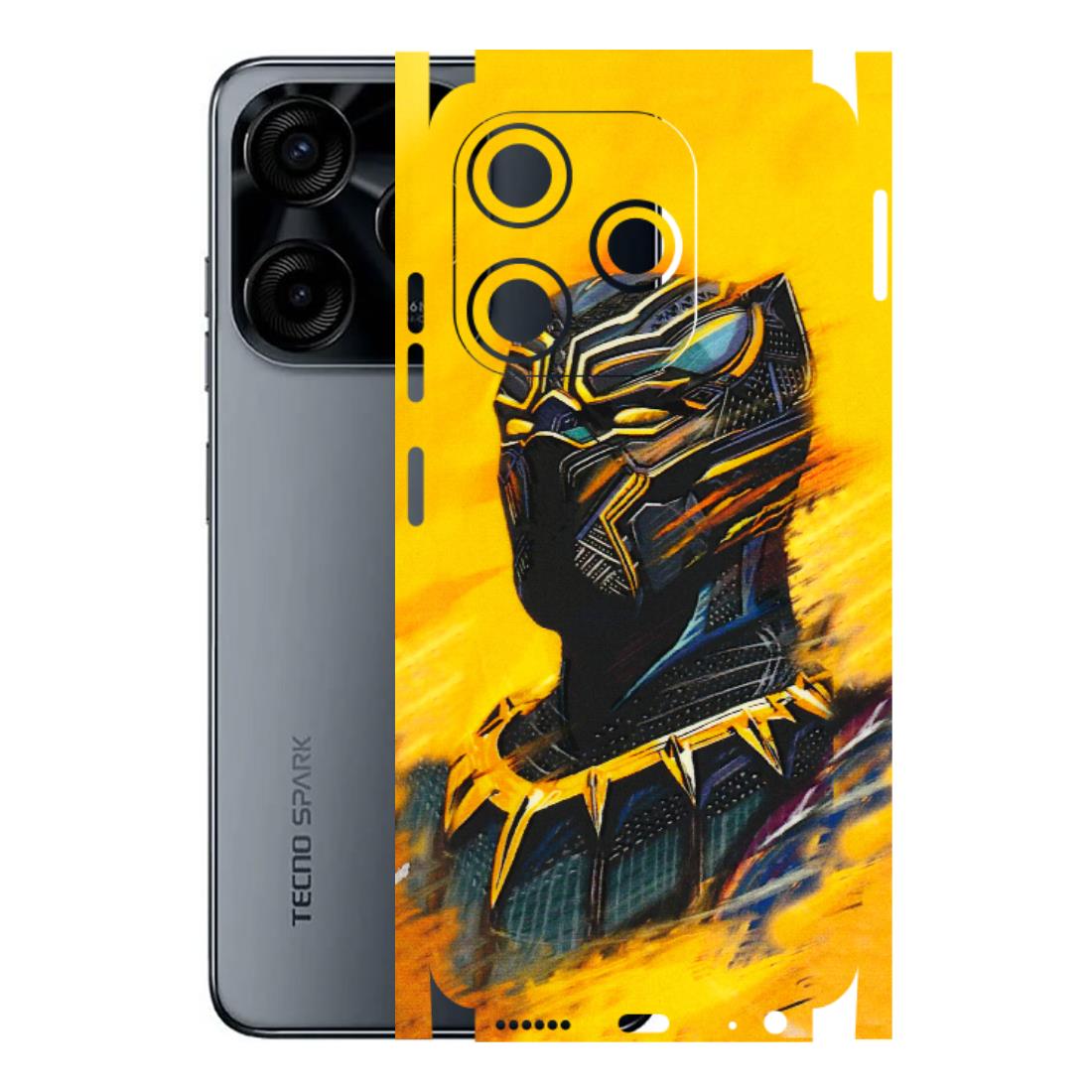 Tecno Phone Skins (All Models) - Yellow Panther - 3D Embossed Finish (L-54) Tecno Spark (5G) 10C