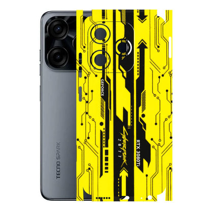 Tecno Phone Skins (All Models) - Yellow Cyberpunk - 3D Embossed Finish (L-93) Tecno Spark (5G) 10C