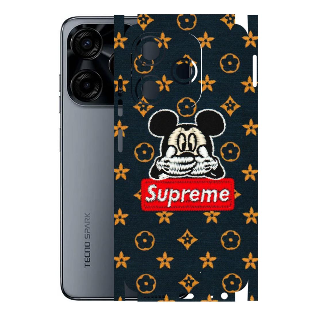 Tecno Phone Skins (All Models) - Mickey Supreme - Matte Finish (M-83) Tecno Spark (5G) 10C