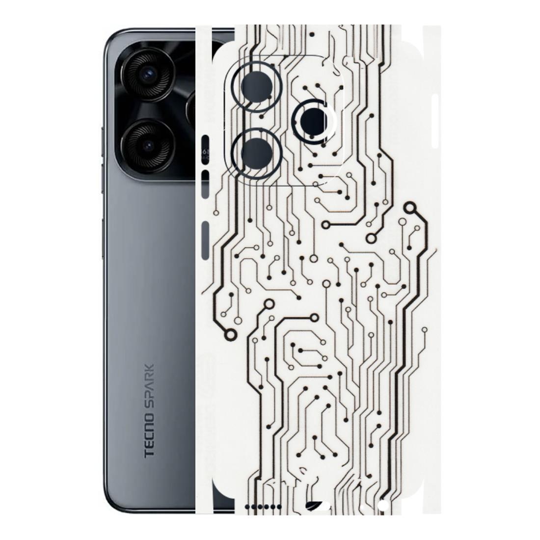 Tecno Phone Skins (All Models) - Tech Circuits - Transparent Finish (T-03) Tecno Spark (5G) 10C