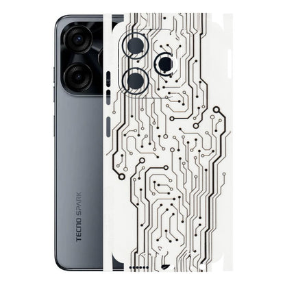 Tecno Phone Skins (All Models) - Tech Circuits - Transparent Finish (T-03) Tecno Spark (5G) 10C