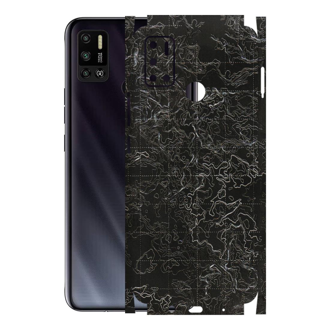 Tecno Phone Skins (All Models) - Black map Texture - 3D Embossed Finish (L-201) Tecno Spark 6 AIR