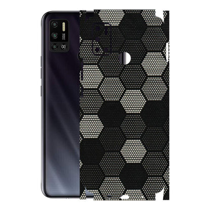 Tecno Phone Skins (All Models) - Black & White Dotted Honeycomb Texture - 3D Embossed Finish (L-202) Tecno Spark 6 AIR