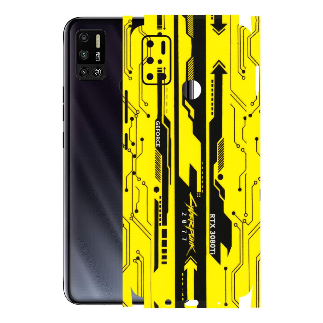Tecno Phone Skins (All Models) - Yellow Cyberpunk - 3D Embossed Finish (L-93) Tecno Spark 6 AIR