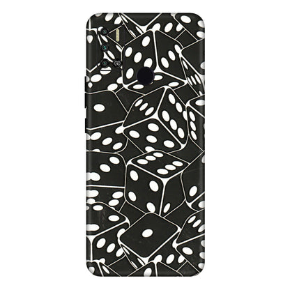 Tecno Phone Skins (All Models) - Big Black Dices - 3D Embossed Finish (L-106) Tecno Spark 6 AIR