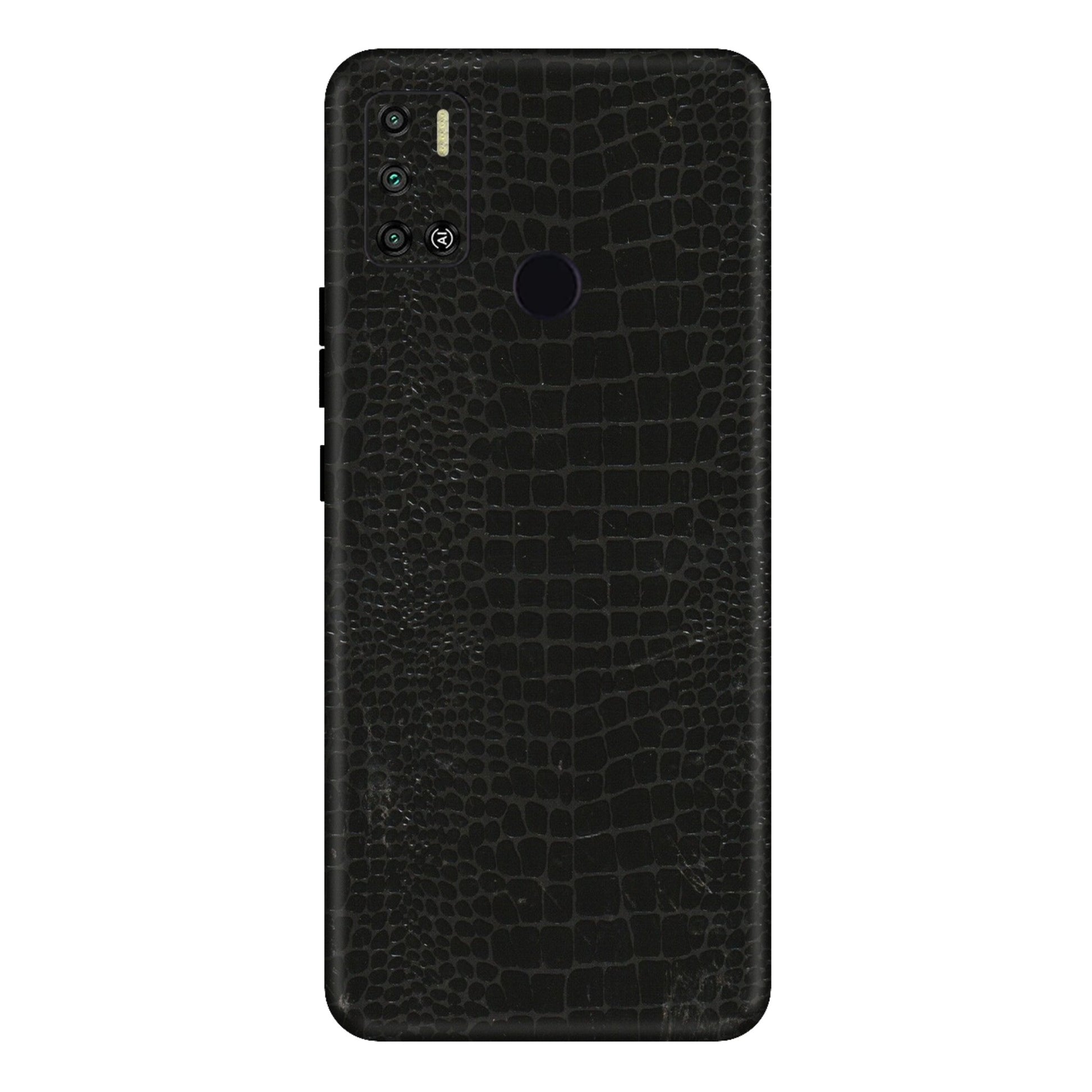 Tecno Phone Skins (All Models) - Snake Leather Black - 3D Embossed Finish (L-107) Tecno Spark 6 AIR