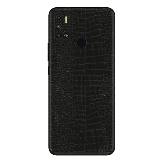 Tecno Phone Skins (All Models) - Snake Leather Black - 3D Embossed Finish (L-107) Tecno Spark 6 AIR