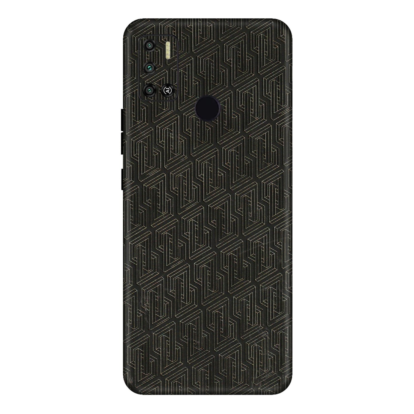 Tecno Phone Skins (All Models) - Black Abstract Pattern - 3D Embossed Finish (L-117) Tecno Spark 6 AIR