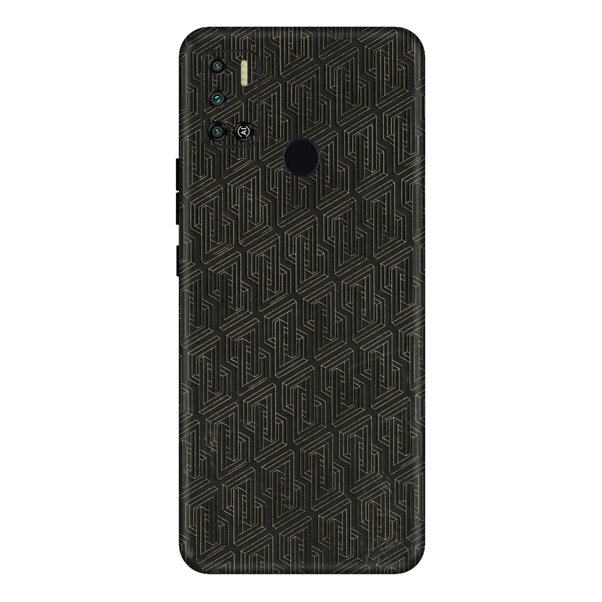 Tecno Phone Skins (All Models) - Black Abstract Pattern - 3D Embossed Finish (L-117) Tecno Spark 6 AIR