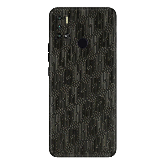 Tecno Phone Skins (All Models) - Black Abstract Pattern - 3D Embossed Finish (L-117) Tecno Spark 6 AIR