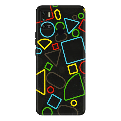 Tecno Phone Skins (All Models) - Black Shapes - 3D Embossed Finish (L-131) Tecno Spark 6 AIR