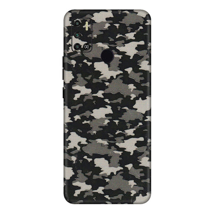 Tecno Phone Skins (All Models) - Black/Grey Camoflaunge - 3D Embossed Finish (L-142) Tecno Spark 6 AIR