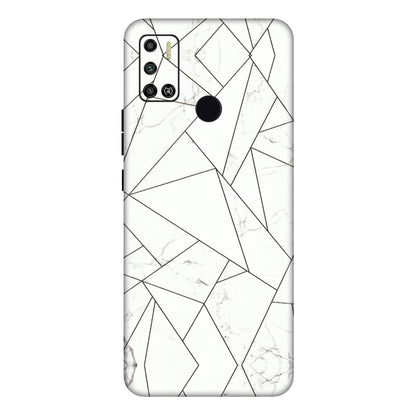 Tecno Phone Skins (All Models) - Luxury White Marble Effect - 3D Embossed Finish (L-168) Tecno Spark 6 AIR