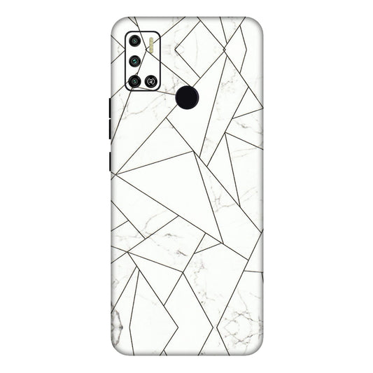 Tecno Phone Skins (All Models) - Luxury White Marble Effect - 3D Embossed Finish (L-168) Tecno Spark 6 AIR