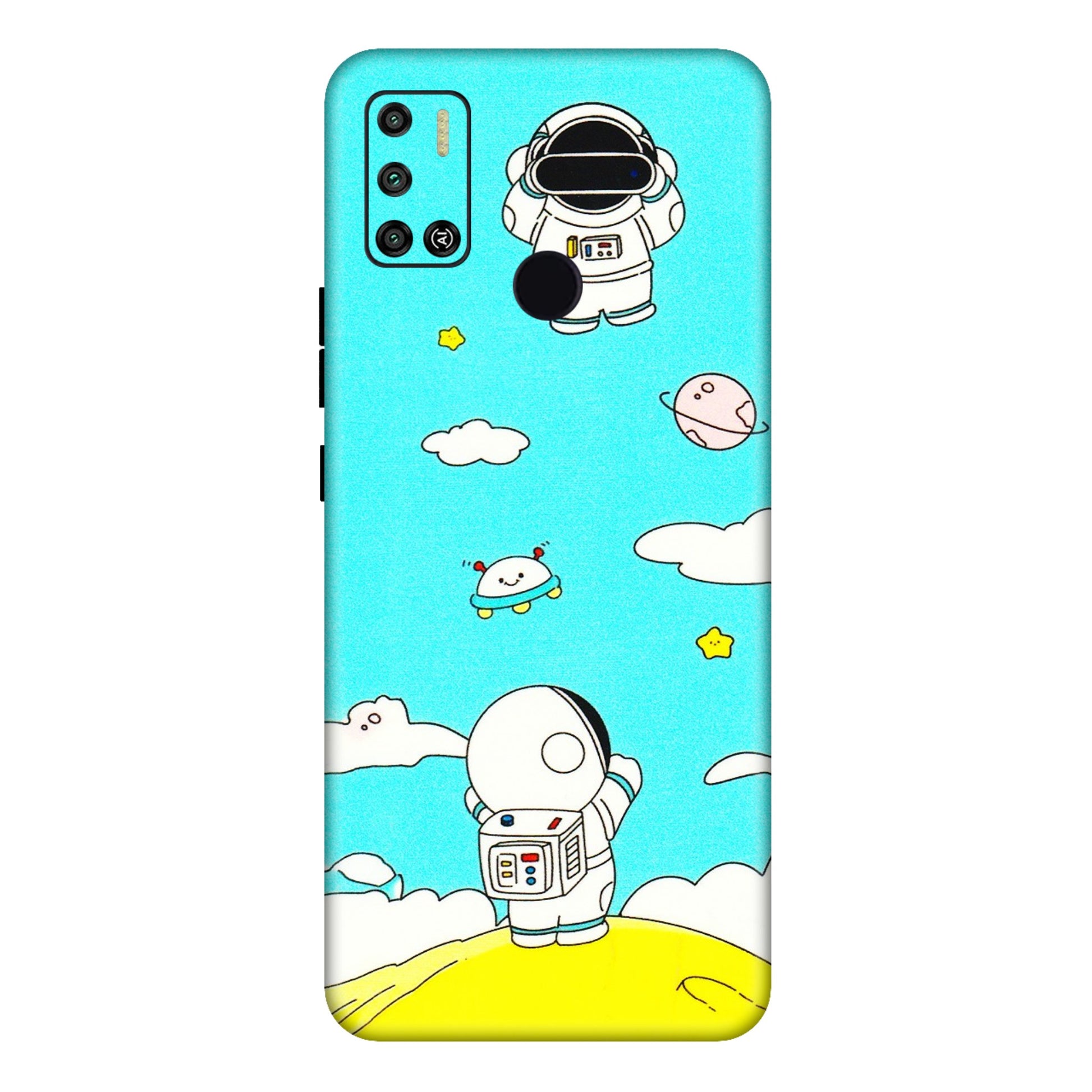 Tecno Phone Skins (All Models) - Blue Skies Astro Float - 3D Embossed Finish (L-230) Tecno Spark 6 AIR