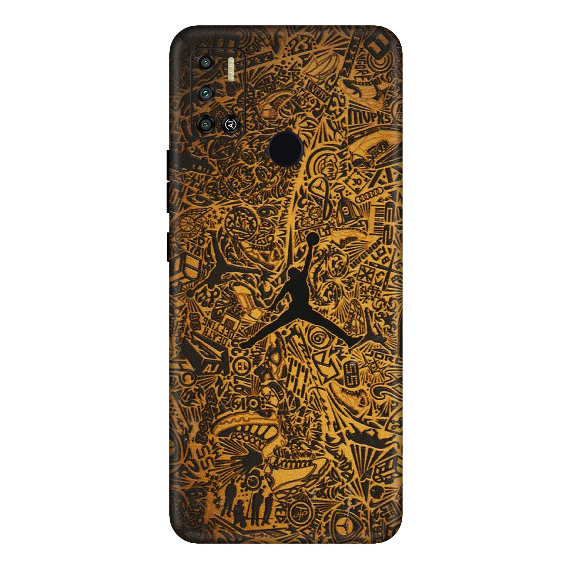 Tecno Phone Skins (All Models) - Premium Gold Basketball Player - 3D Embossed Finish (L-236) Tecno Spark 6 AIR