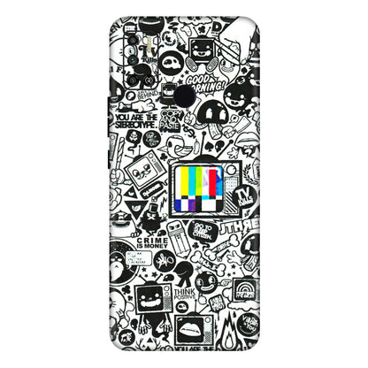 Tecno Phone Skins (All Models) - Doodles Positive Art - 3D Embossed Finish (L-263) Tecno Spark 6 AIR