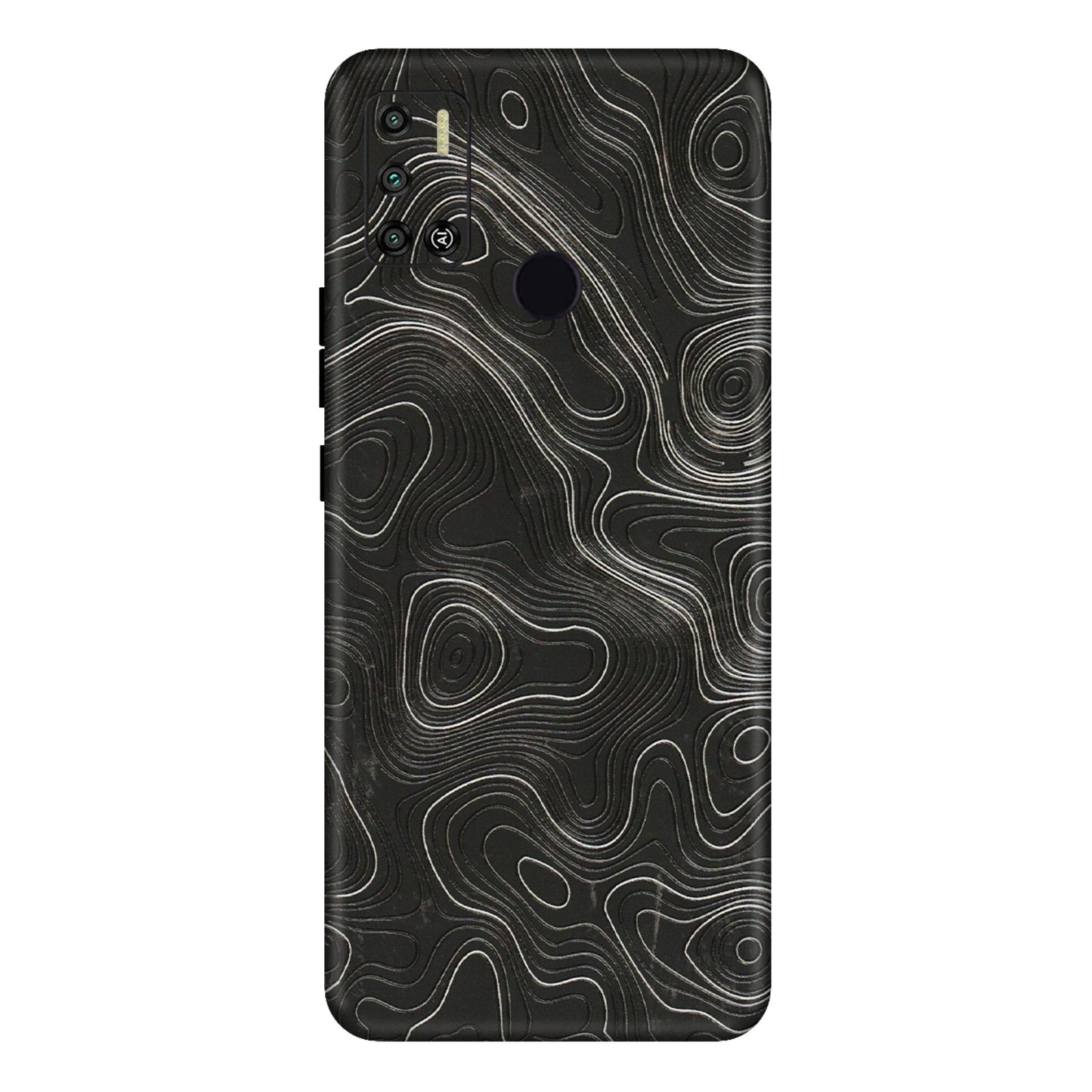 Tecno Phone Skins (All Models) - Abstract White Line Map - 3D Embossed Finish (L-269) Tecno Spark 6 AIR