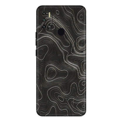 Tecno Phone Skins (All Models) - Abstract White Line Map - 3D Embossed Finish (L-269) Tecno Spark 6 AIR