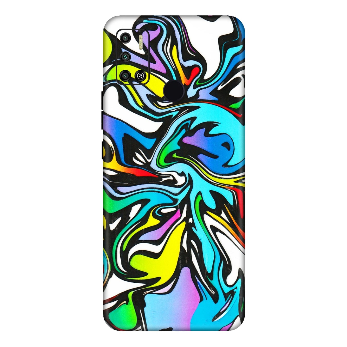 Tecno Phone Skins (All Models) - Abstract Colour Paints - 3D Embossed Finish (L-271) Tecno Spark 6 AIR