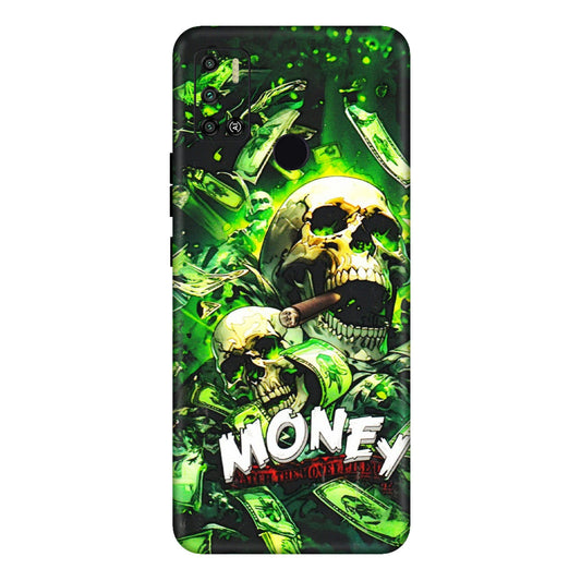 Tecno Phone Skins (All Models) - Skull Money - 3D Embossed Finish (L-303) Tecno Spark 6 AIR