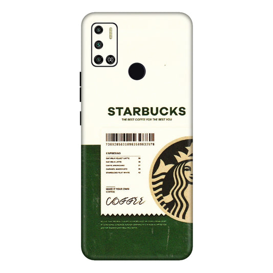 Tecno Phone Skins (All Models) - Starbucks Barcode - 3D Embossed Finish (L-308) Tecno Spark 6 AIR