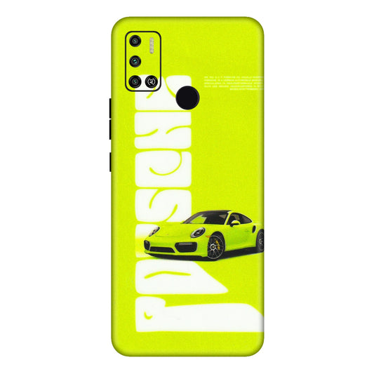 Tecno Phone Skins (All Models) - Lime Green Porche - 3D Embossed Finish (L-30) Tecno Spark 6 AIR