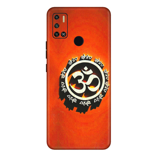 Tecno Phone Skins (All Models) - Aum Shiv Orange - 3D Embossed Finish (L-32) Tecno Spark 6 AIR