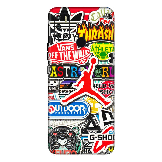 Tecno Phone Skins (All Models) - Multi Brands Sticker Graffiti - 3D Embossed Finish (L-37) Tecno Spark 6 AIR