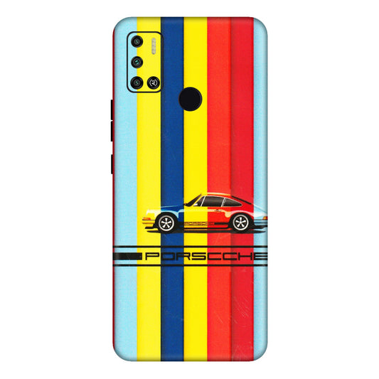 Tecno Phone Skins (All Models) - Multicolour Porche - 3D Embossed Finish (L-39) Tecno Spark 6 AIR
