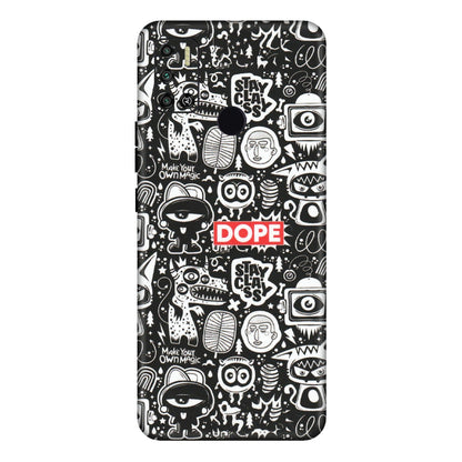 Tecno Phone Skins (All Models) - Dope Stay Classy Black Doodles - Matte Finish (M-126) Tecno Spark 6 AIR