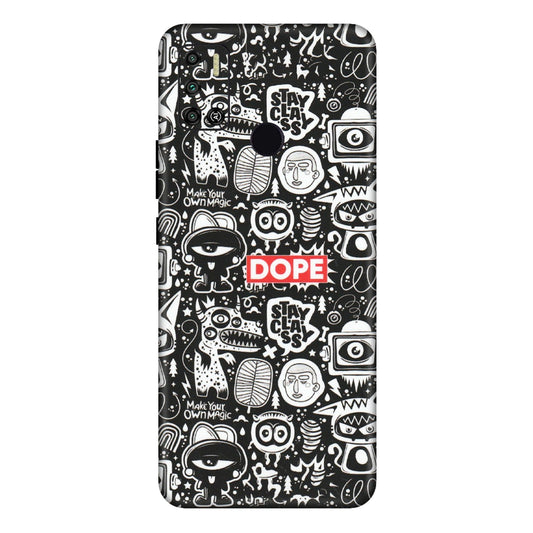 Tecno Phone Skins (All Models) - Dope Stay Classy Black Doodles - Matte Finish (M-126) Tecno Spark 6 AIR