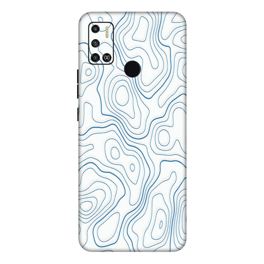 Tecno Phone Skins (All Models) - Blue And White Swirls - Matte Finish (M-139) Tecno Spark 6 AIR