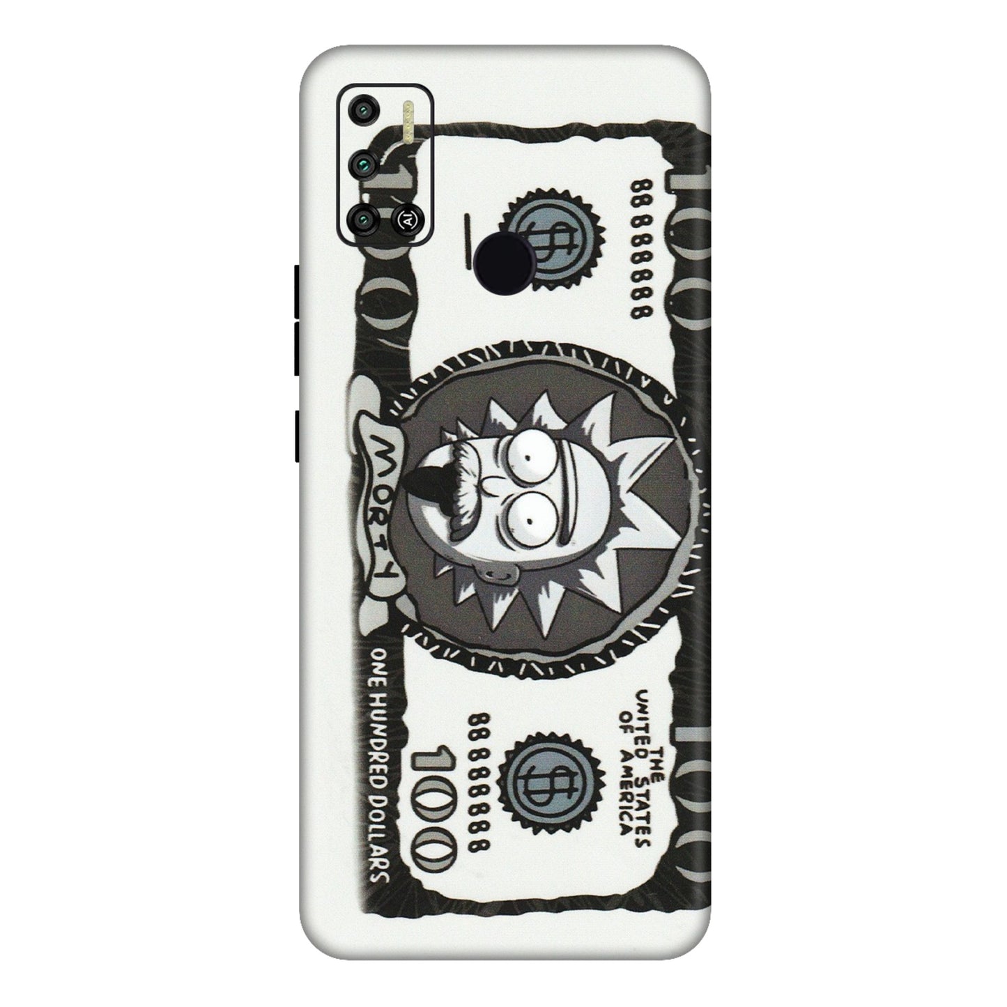 Tecno Phone Skins (All Models) - Rick And Morty Hundred Dollar Anime - Matte Finish (M-161) Tecno Spark 6 AIR