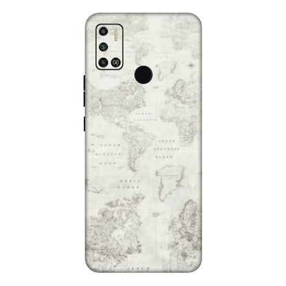 Tecno Phone Skins (All Models) - World Travel Map - Transparent Finish (T-04) Tecno Spark 6 AIR