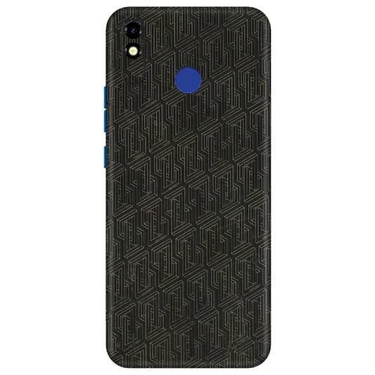 Tecno Phone Skins (All Models) - Black Abstract Pattern - 3D Embossed Finish (L-117) Tecno Spark Go Plus