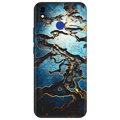 Tecno Phone Skins (All Models) - Blue Gold Abstract - 3D Embossed Finish (L-11) Tecno Spark Go Plus