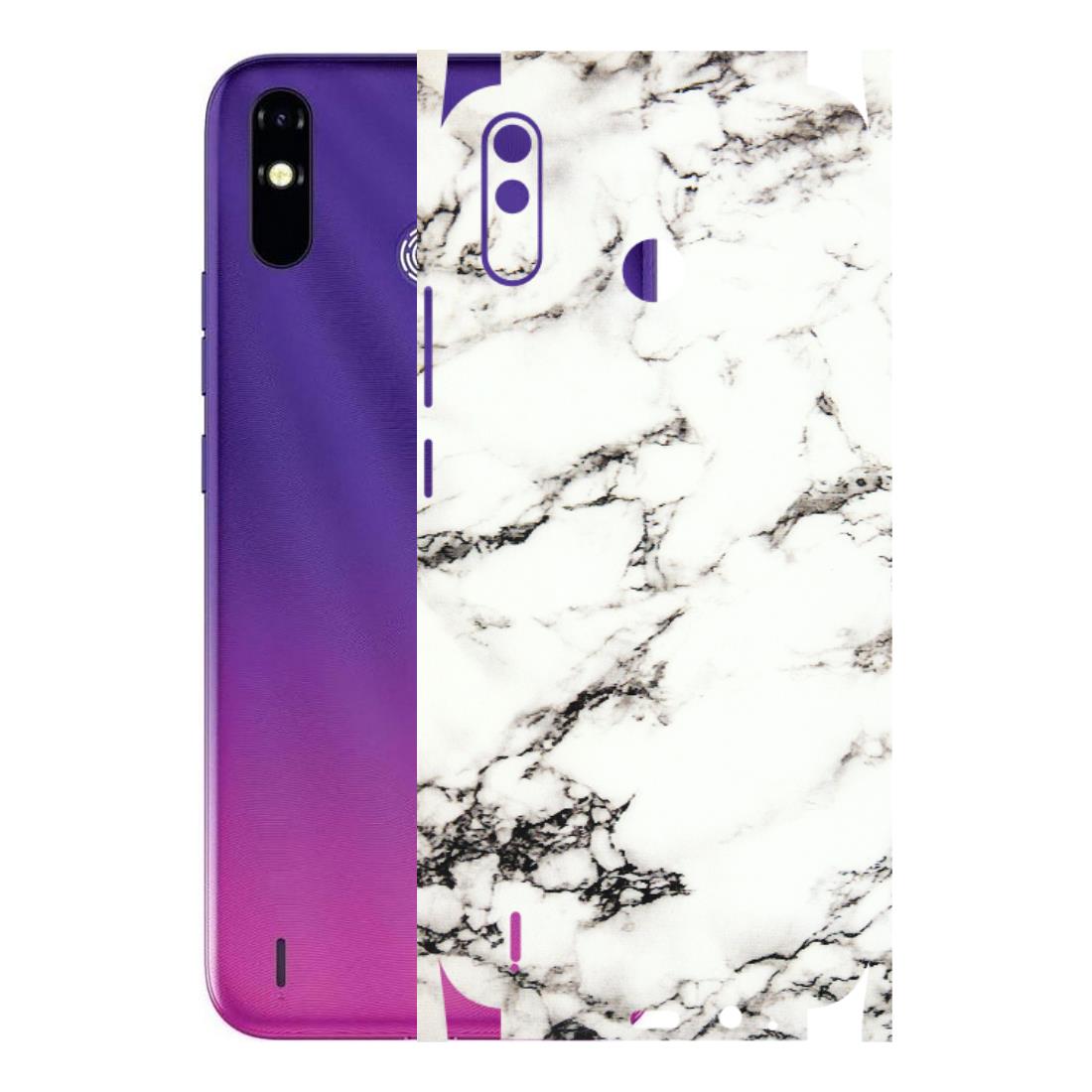 Tecno Phone Skins (All Models) - Black and White Marble Texture - 3D Embossed Finish (L-124) Tecno Spark Go Plus