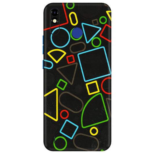 Tecno Phone Skins (All Models) - Black Shapes - 3D Embossed Finish (L-131) Tecno Spark Go Plus