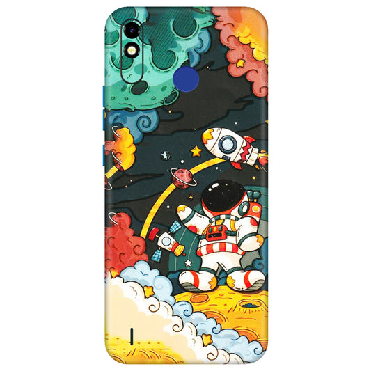 Tecno Phone Skins (All Models) - Astronauts & Spaceship - 3D Embossed Finish (L-145) Tecno Spark Go Plus