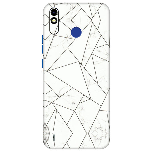Tecno Phone Skins (All Models) - Luxury White Marble Effect - 3D Embossed Finish (L-168) Tecno Spark Go Plus