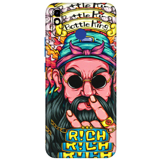 Tecno Phone Skins (All Models) - Battle King Dude Face - 3D Embossed Finish (L-178) Tecno Spark Go Plus