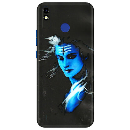 Tecno Phone Skins (All Models) - Har Har Mahadev Blue/Black - 3D Embossed Finish (L-185) Tecno Spark Go Plus